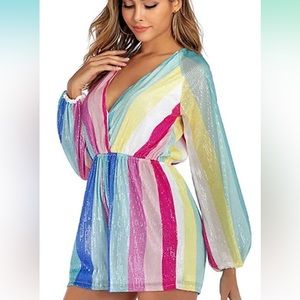Rainbow Sequin Romper